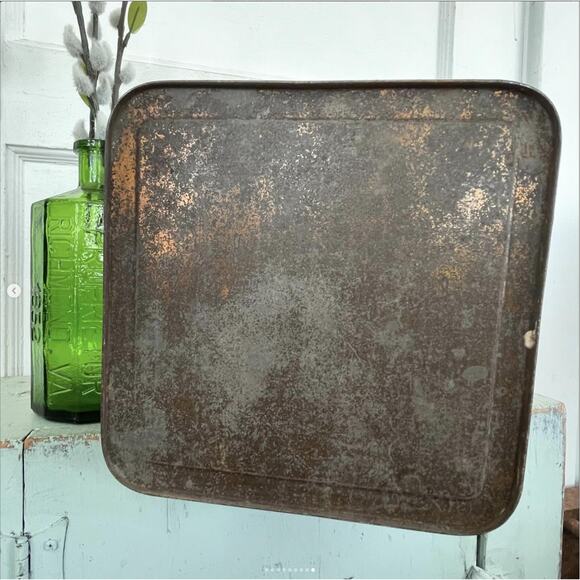 Antique Large Tin Container Green Great American Tea Company New York - Picture 9 of 9